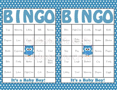 Free Printable Baby Shower Bingo (40 Cards) .